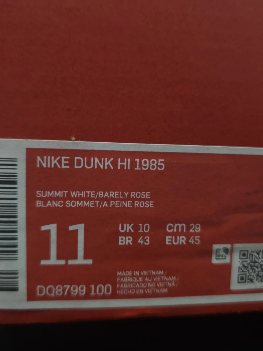 Nike Dunk Hi 1985 Men Sneakers Size 11 US NIB